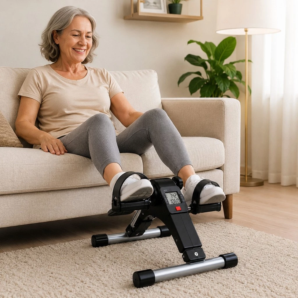 Mini Bike Ergometrica Cicloergometro Pedalinho Perna Braço Fisioterapia Monitor Lcd Idoso — imagem 1
