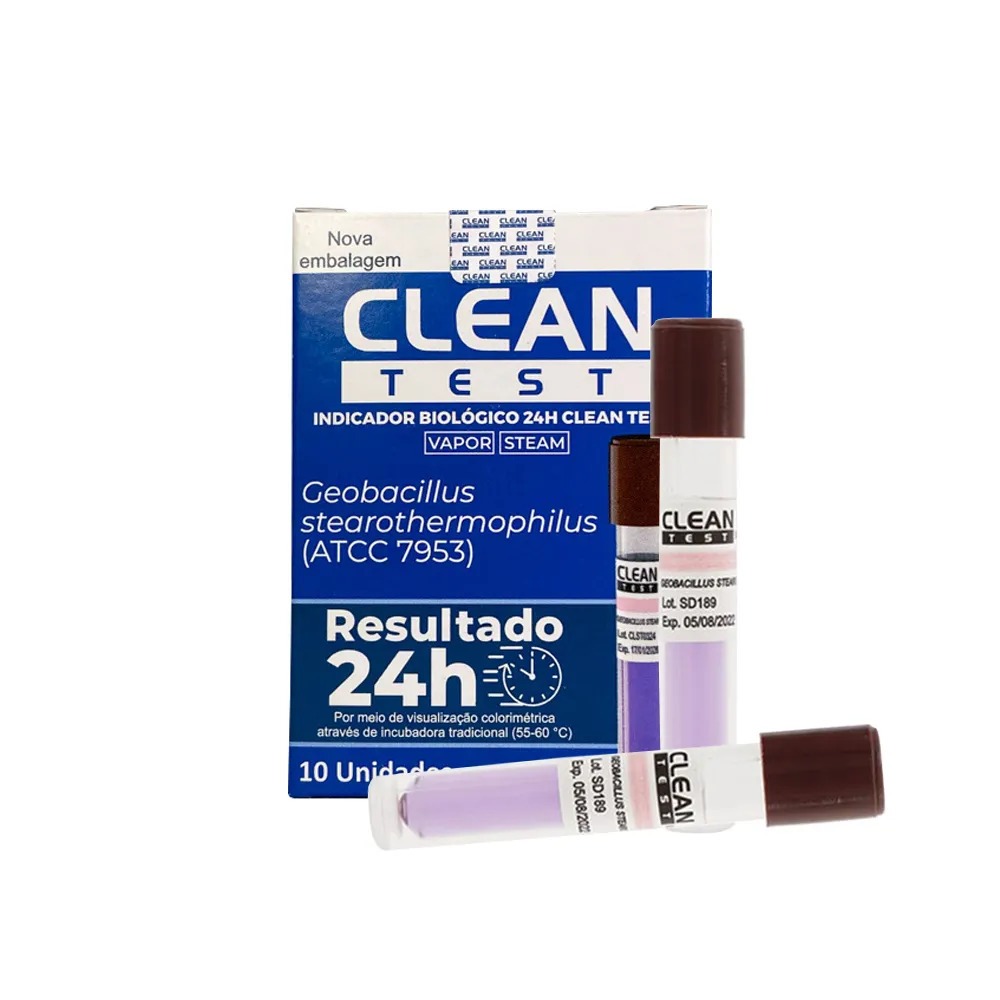 Teste indicador biológico com 10 p/ autoclave - Clean Test
