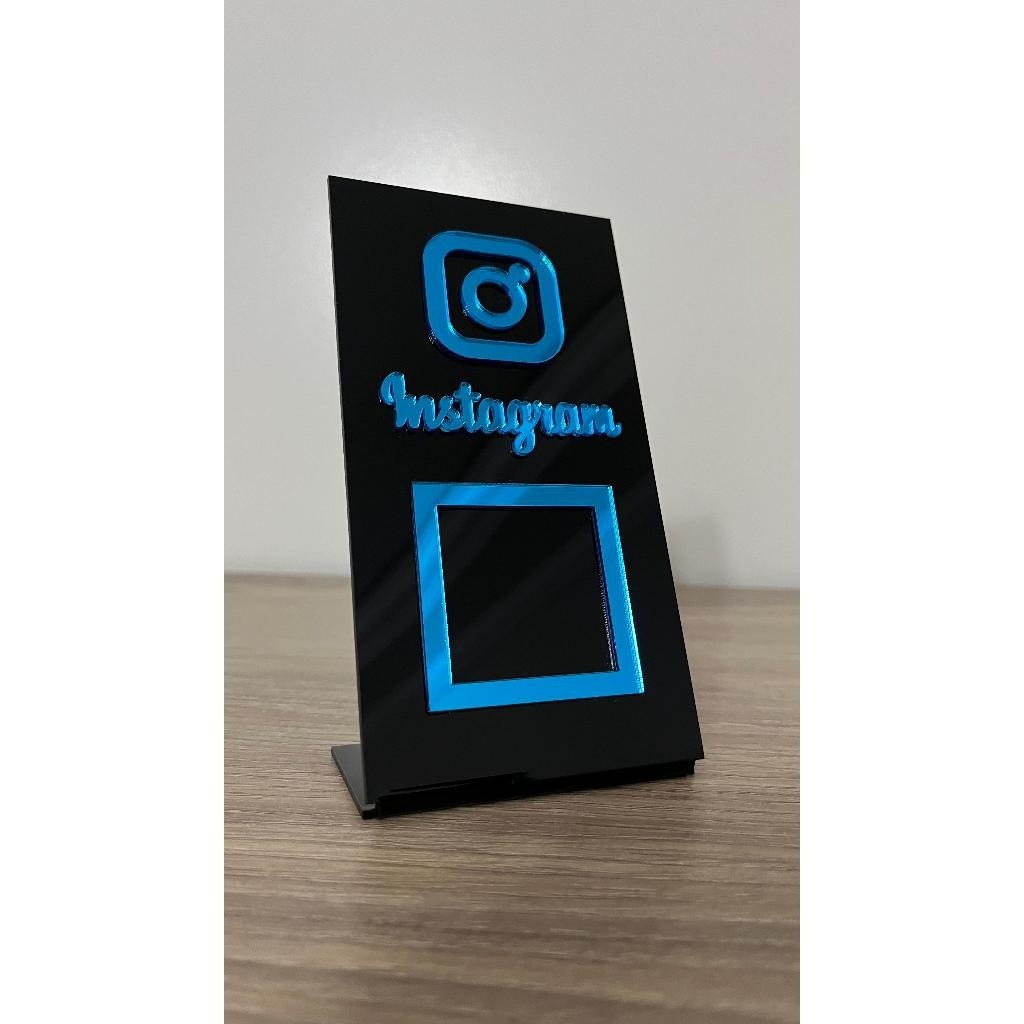 Placa Qr Code Instagram Display Em Acrilico Envio Em 24 Horas