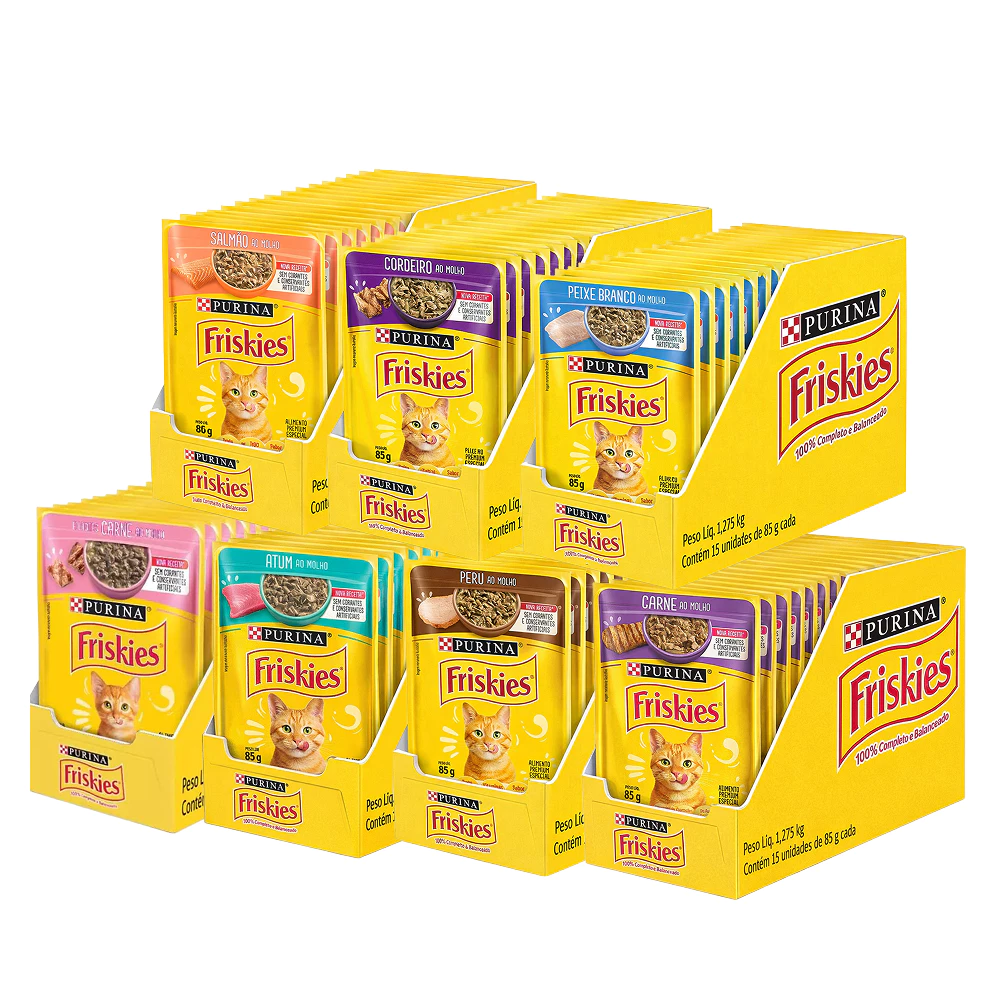 Ração úmida Friskies Sabores Variados para Gatos 15x85 g — imagem 1
