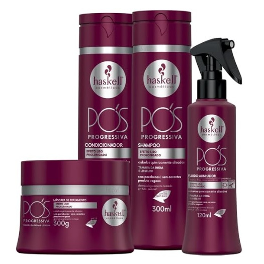 Kit Pós-Progressiva Completo - Shampoo Condicionador Mascara 300 Fluido 120
