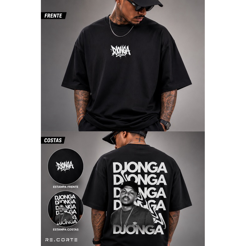 Camiseta Oversized Djonga Unisex Streetwear 100% ALGODÃO e SUEDINE PREMIUM Estampada Premium