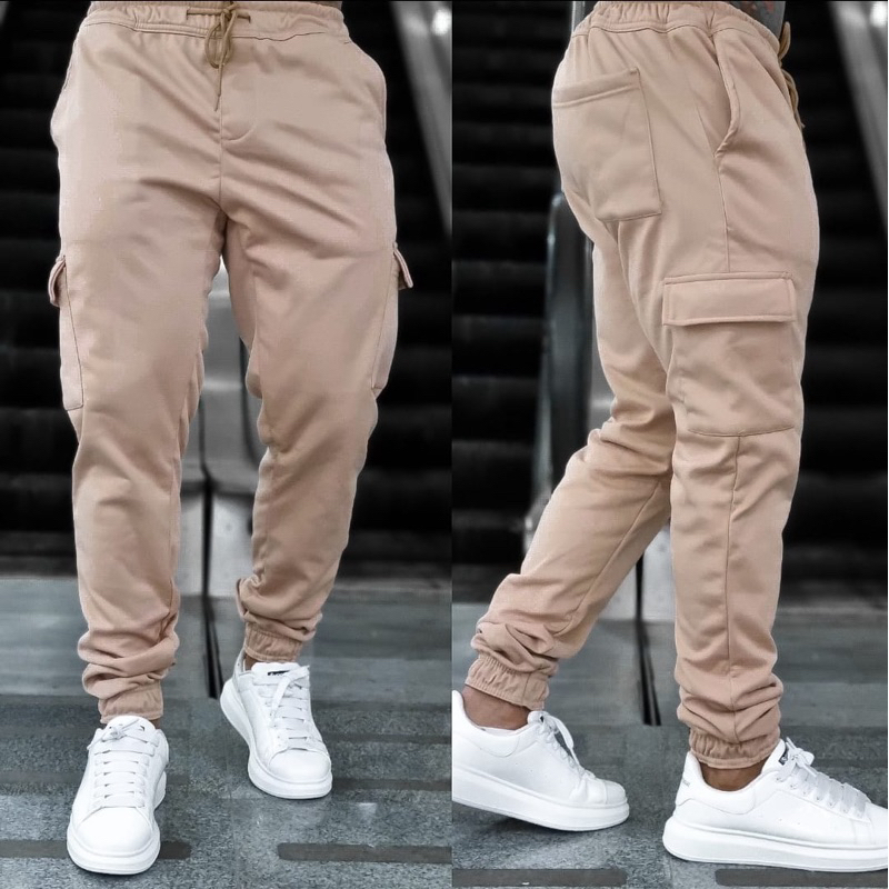 Calça Cargo Jogger Masculina Moletom — imagem 2 de 2