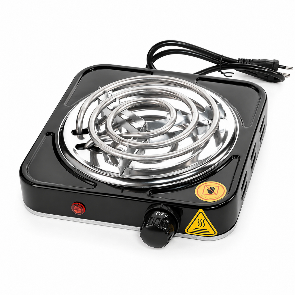 Fogareiro Elétrico 1 Boca 1000W Cooktop Portátil Compatível com Qualquer Panela 110V e 220V