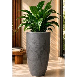 Vaso para plantas Coluna Ibiza Cone P Decorativo  Marmorizado 40Cm  Resistente para sala,…