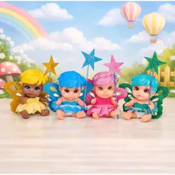 Boneca Fada Sortida Com Varinha Mágica Roupinhas Colorida Divertida Presente