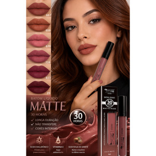 Batom Líquido Matte Max Love Longa Duração Matte Vinho Vermelho Marrom Nude Bordô Terroso…