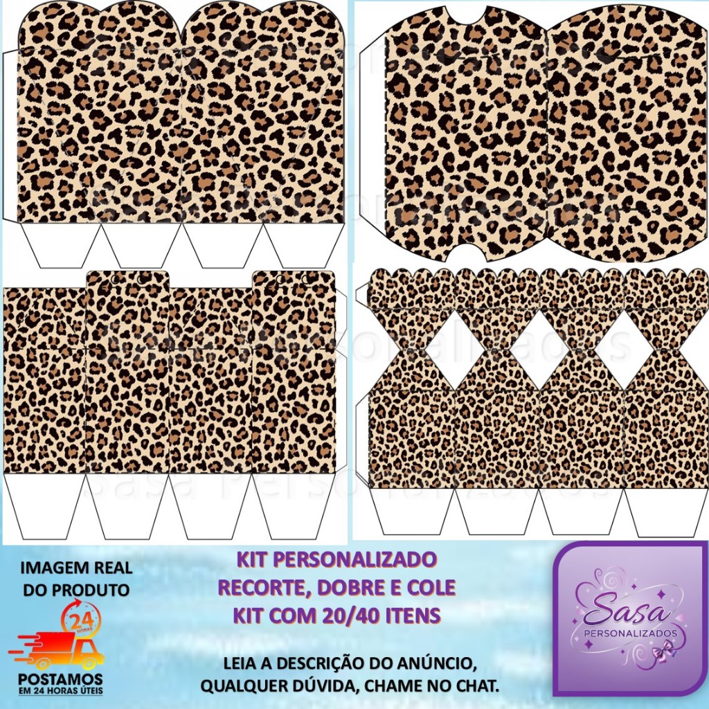 TEMA ONCINHA, ONÇA - KIT LEMBRANCINHAS PERSONALIZADA 20/160 ITENS COM OU SEM NOME - ENVIO RÁPIDO