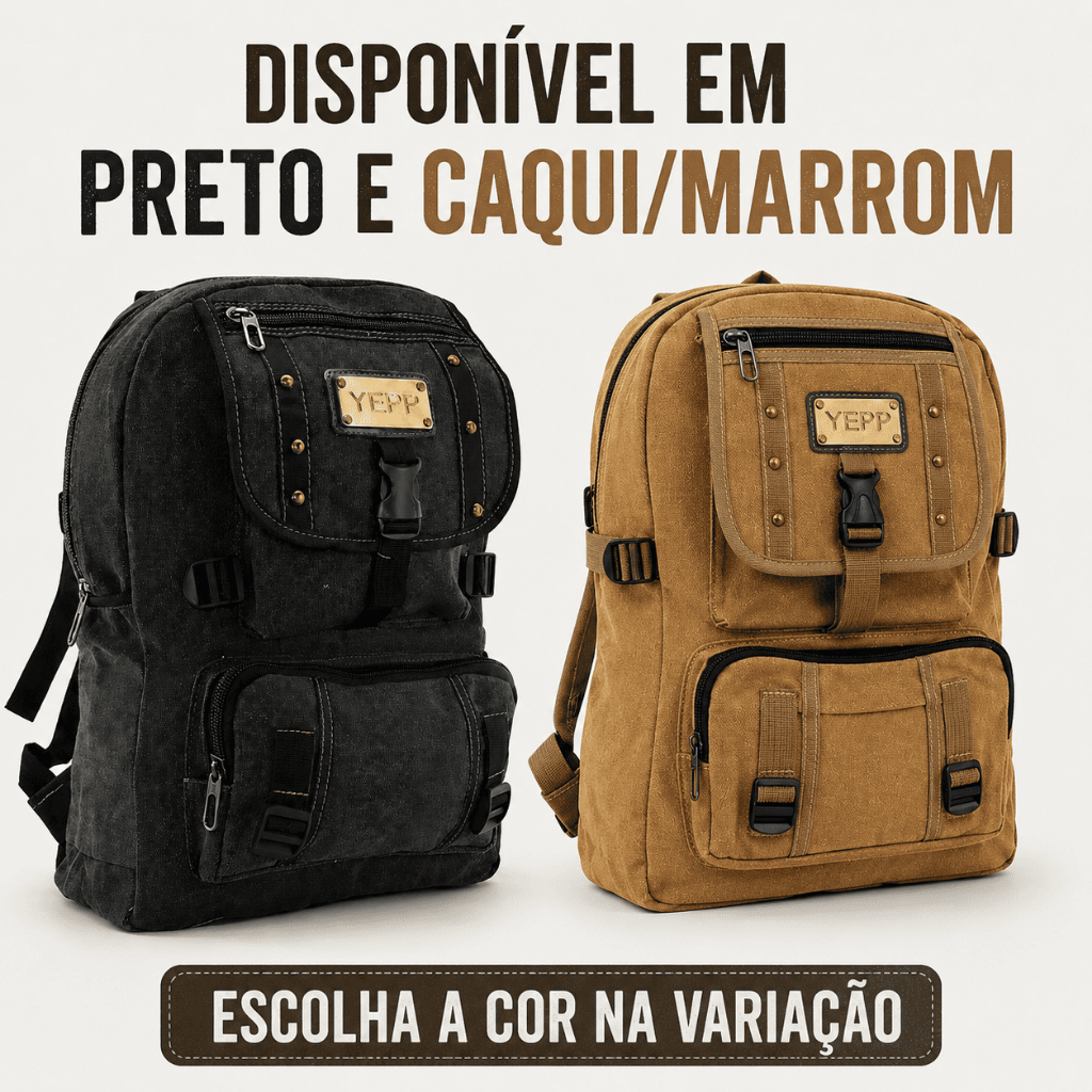 Mochila Militar Tática 50L Lona Reforçada Para Trabalho Escola Faculdade Viagem