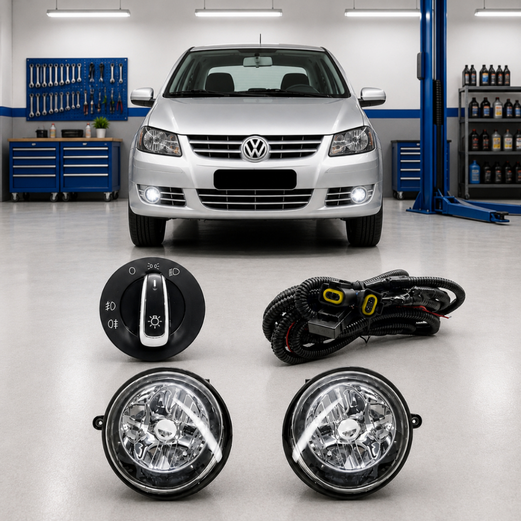 Kit Farol de Milha Botao Interruptor Chave E Chicote Gol G4