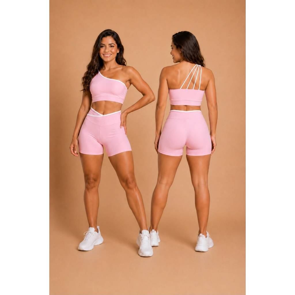Conjunto Fitness Feminino Poliamida Academia Musculação Treino Zero Transparência