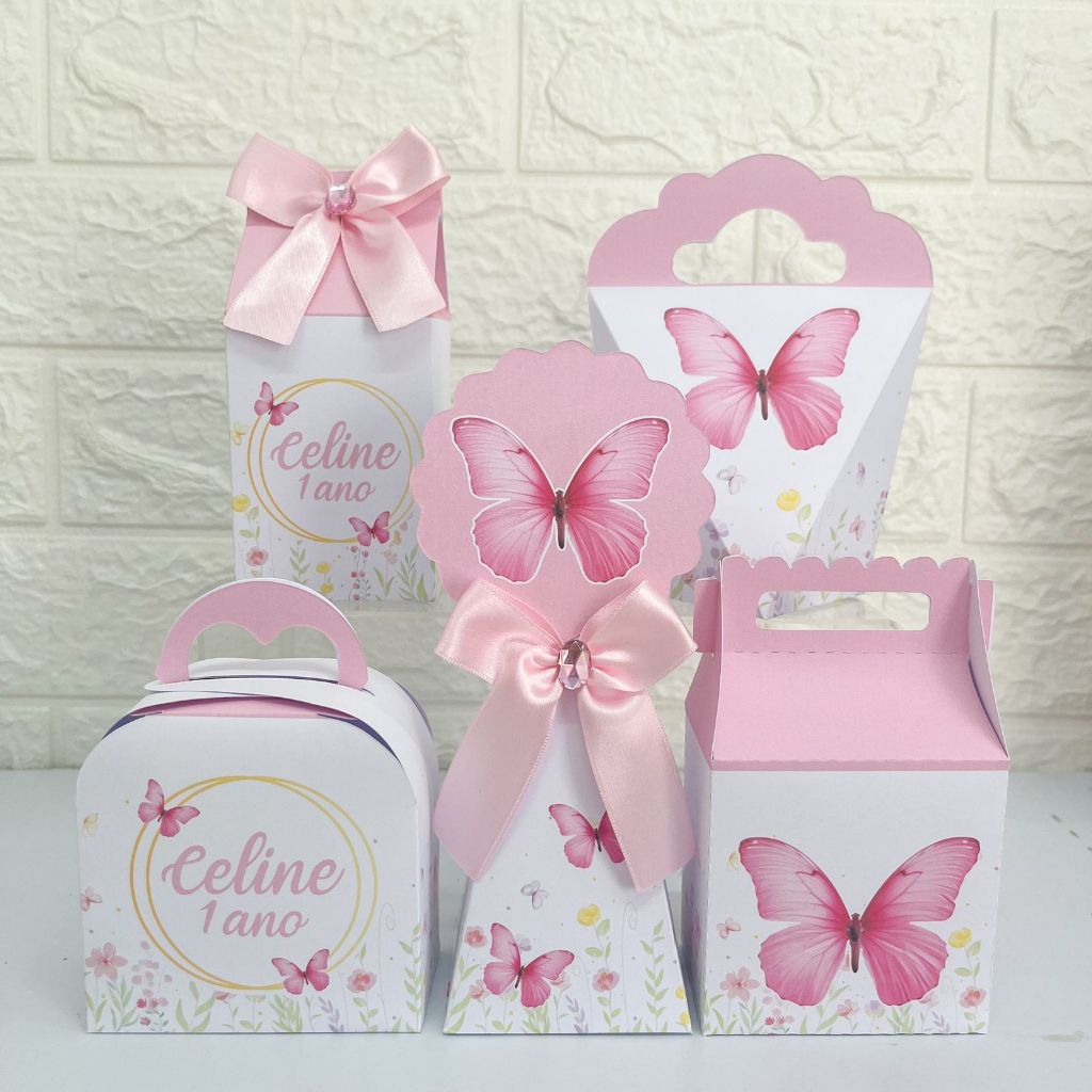 Kit de Caixas Jardim Encantado das Borboletas Personalizada /Lembrancinha de Festa /Aniversário