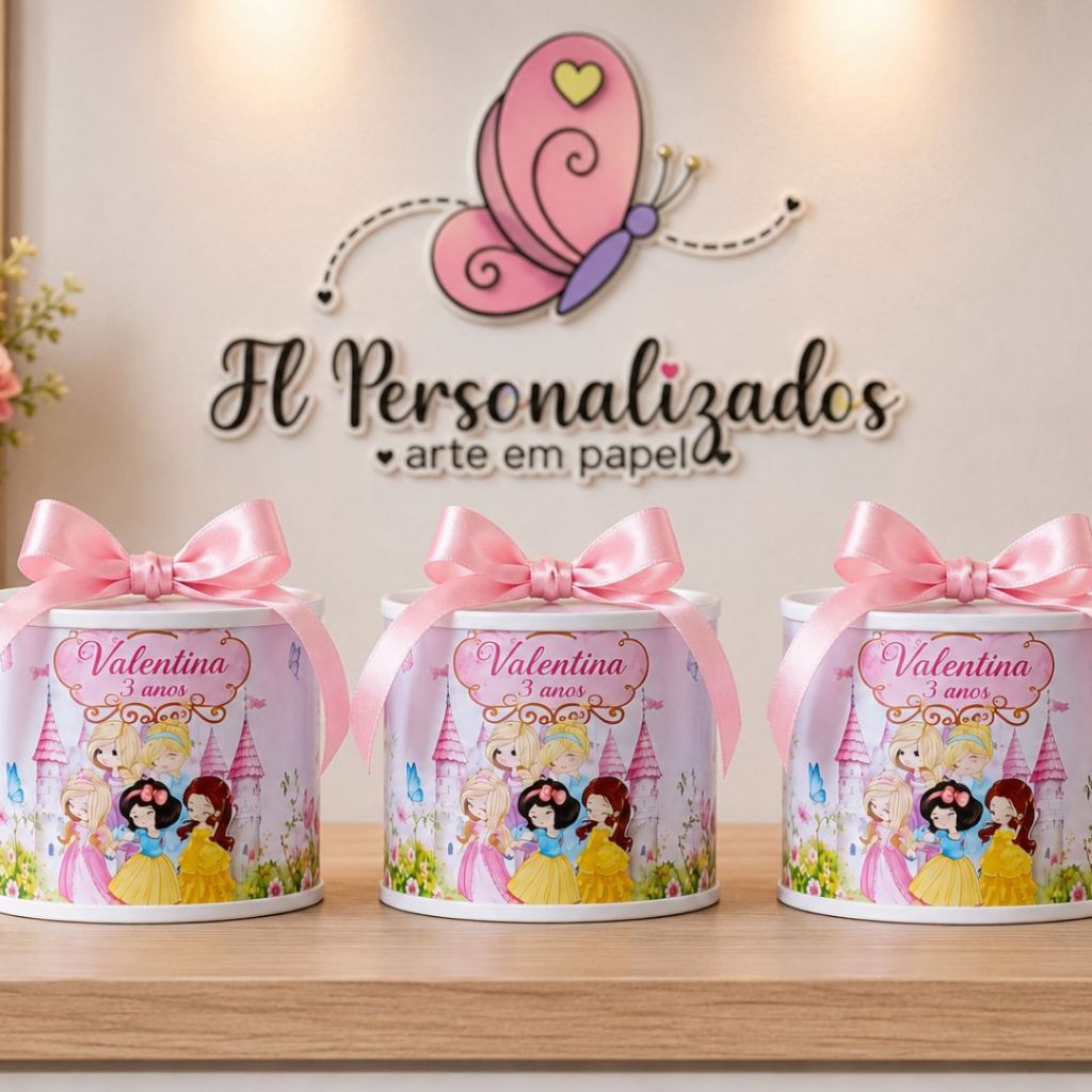 Kit Tubolata Personalizada 5x6 - Lembrancinhas Princesas | Chá de bb | Lembrancinha Maternidade | Aniversário Infantil