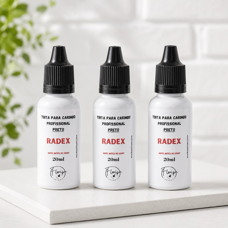 Tinta para Carimbos - 20ml Radex PRETO AZUL VERMELHO VERDE