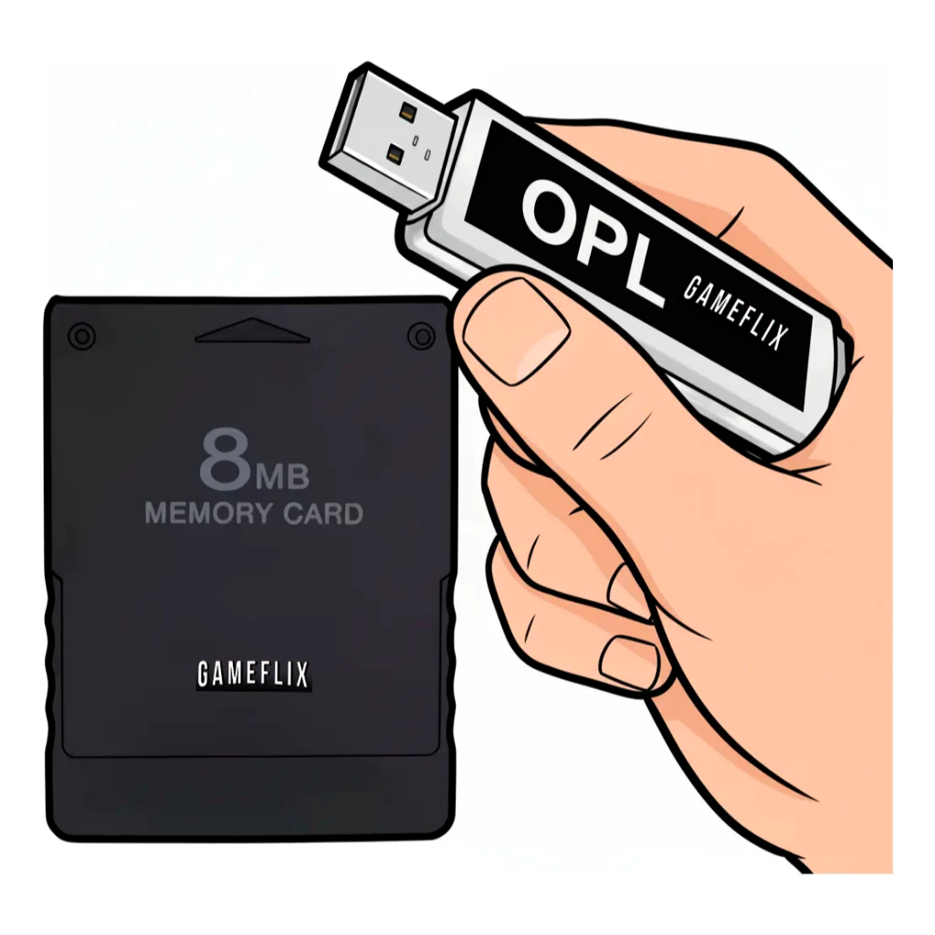 Opl Pendrive 32 ou 64gb + Memory Card |  Ps2 Fat e Slim