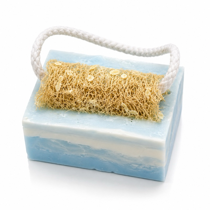 Sabonete Esfoliante Artesanal 200g | Bucha Vegetal Natural | Algas Marinhas | Spa em Casa