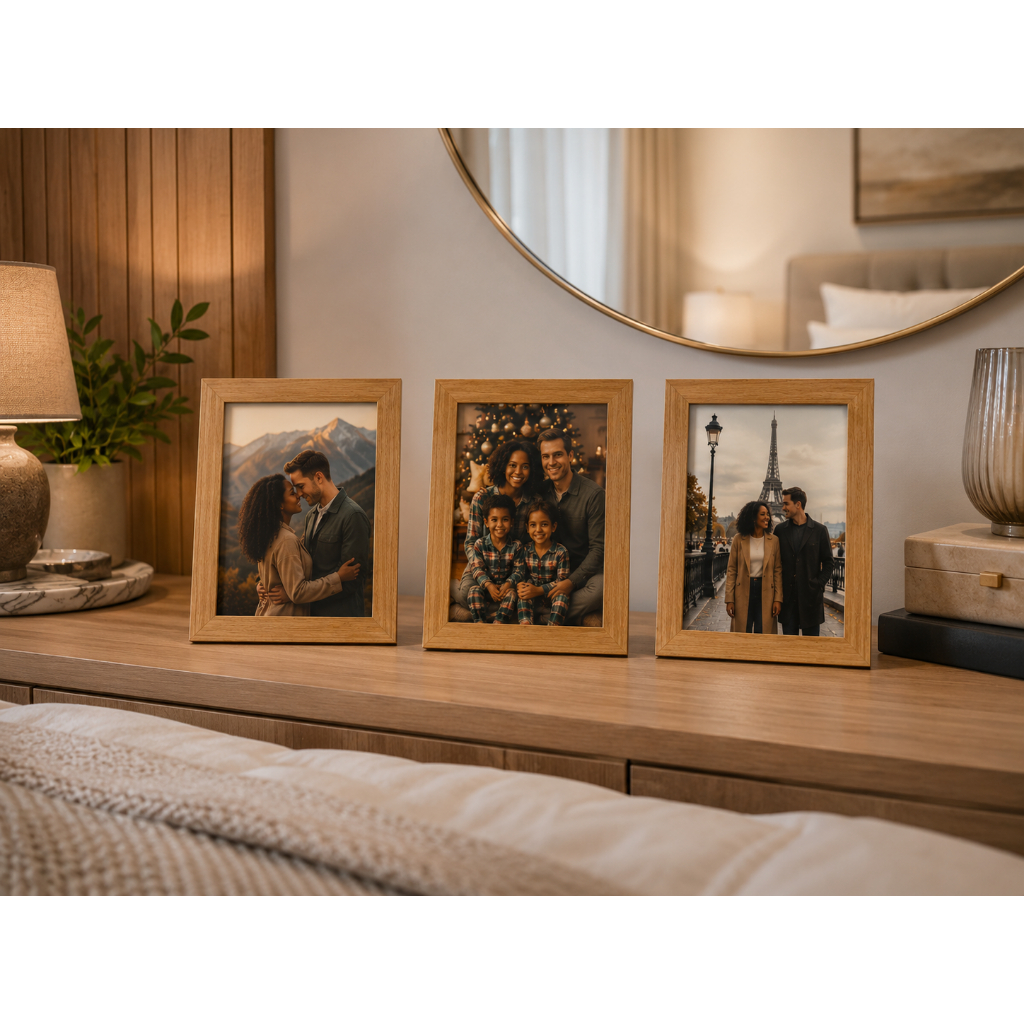 Kit 3 Porta Retratos 15x21cm A5 Com Vidro Para Fotos Decorativo Sala Quarto