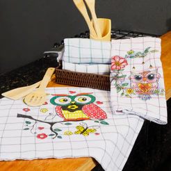 Kit 10 Panos de Prato Copa Bom Estampados 100% Algodão 40x60 cm Sortidos