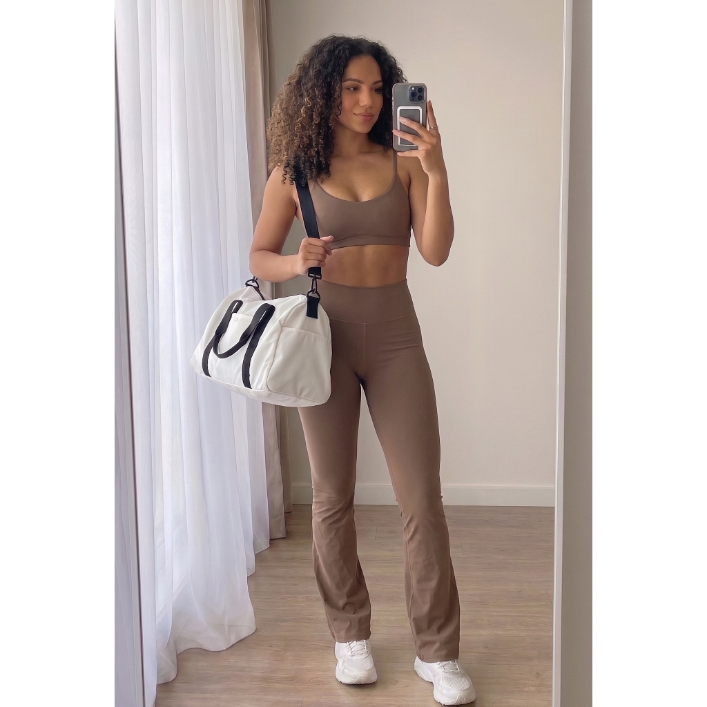 Conjunto Fitness Feminino Legging wed Suplex Premium Cintura Alta Academia Top Sem Bojo Compressão Moda Fitness