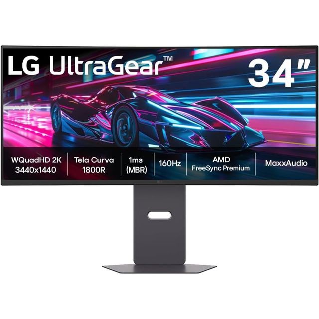 Monitor Gamer LG UltraGear Curvo 34" QuadHD 2K UltraWide 160Hz HDR10