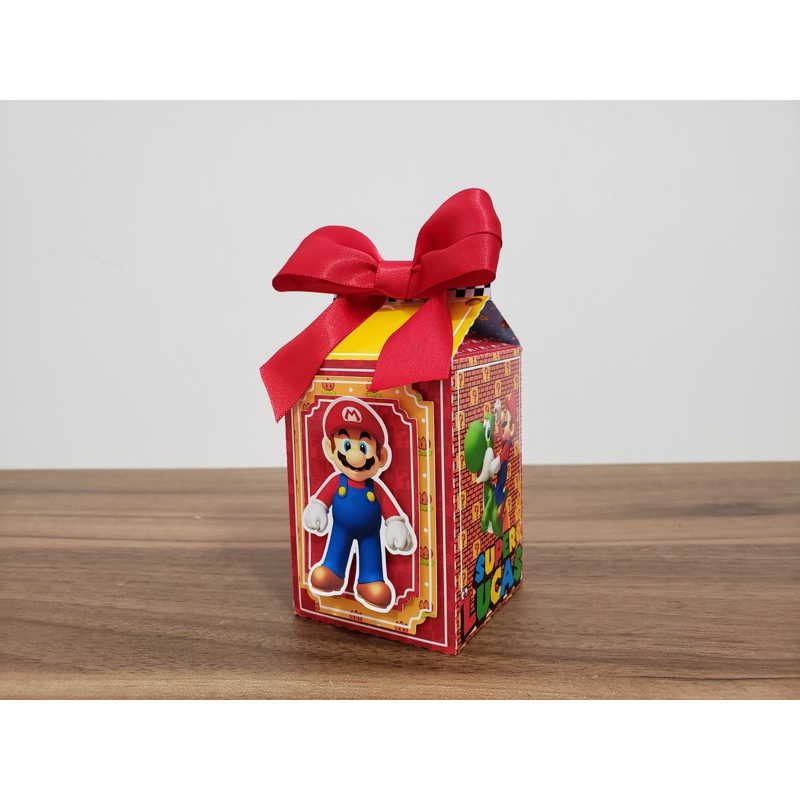 10 Caixinhas Personalizadas Super Mário | Lembrancinhas | Com Nome e Idade | Com Aplique 3D | Festa Infantil