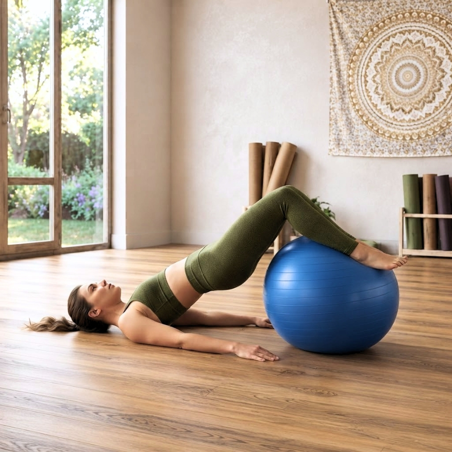 Bola De Pilates Fisioterapia Treino 65cm Exercício Elástica Funcional Yoga Academia Treino