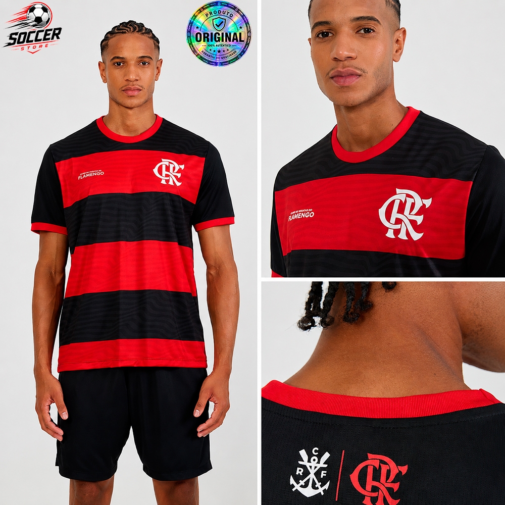 Camisa Flamengo Camiseta Emoção Oficial Masculina Poliéster Alta Qualidade Torcedor Time Masculino