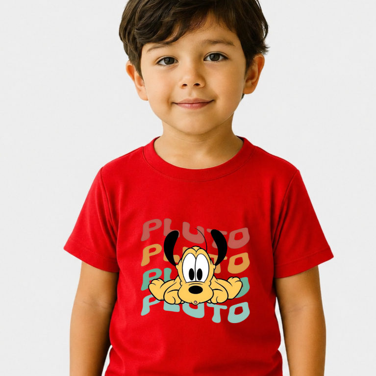 Camiseta Infantil Estampa Pluto Deitado 1512 Arte Desenho Animado Animais Cachorro Crianças