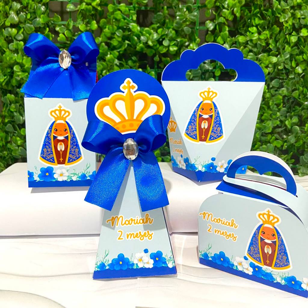 Kit Caixas Personalizadas NOSSA SENHORA Lembrancinhas Festa Infantil Aniversário Desmontadas