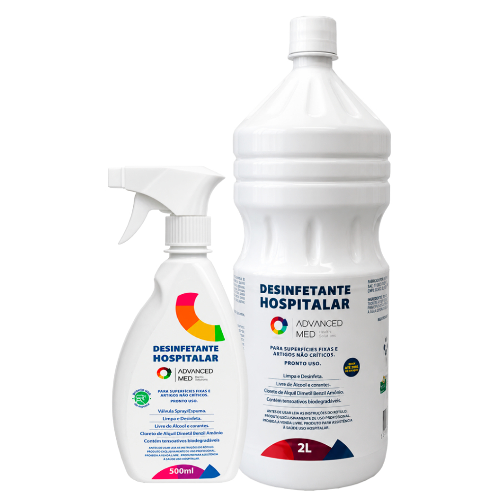 Kit Desinfecção Hospitalar - Gatilho e refil 2 litros Advanced Med