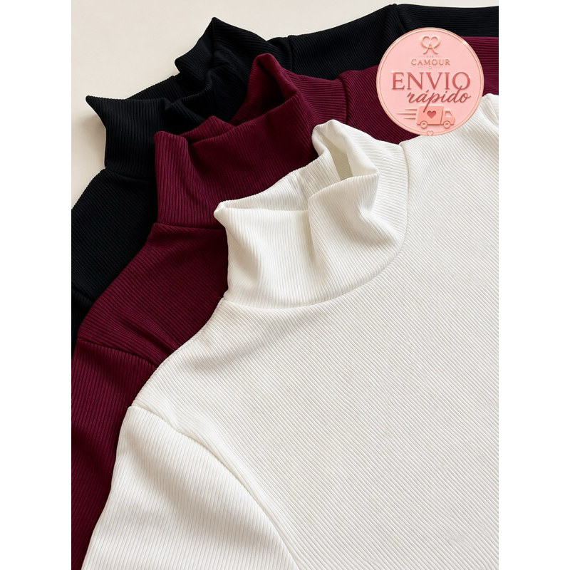 Blusa Feminina Canelada  Cacharrel Pelúcia Feminina Inverno Quentinha Uso Dia A Dia Trabalho Faculdade Confortável