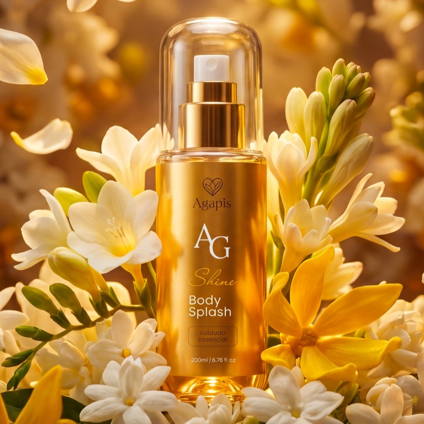 Body Splash Feminino Shine Agapis Beauty 200ml Fragrância Sedutora Desodorante Corporal Colônia