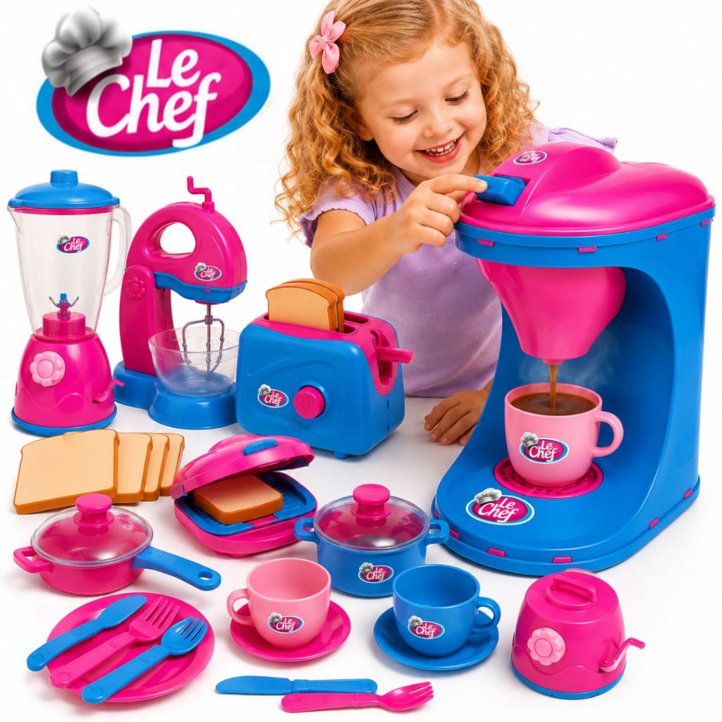 Kit Cozinha Infantil Brinquedo Eletrodomésticos Utensílios  Comidinhas Acessórios Grandes Batedeira Liquidificador