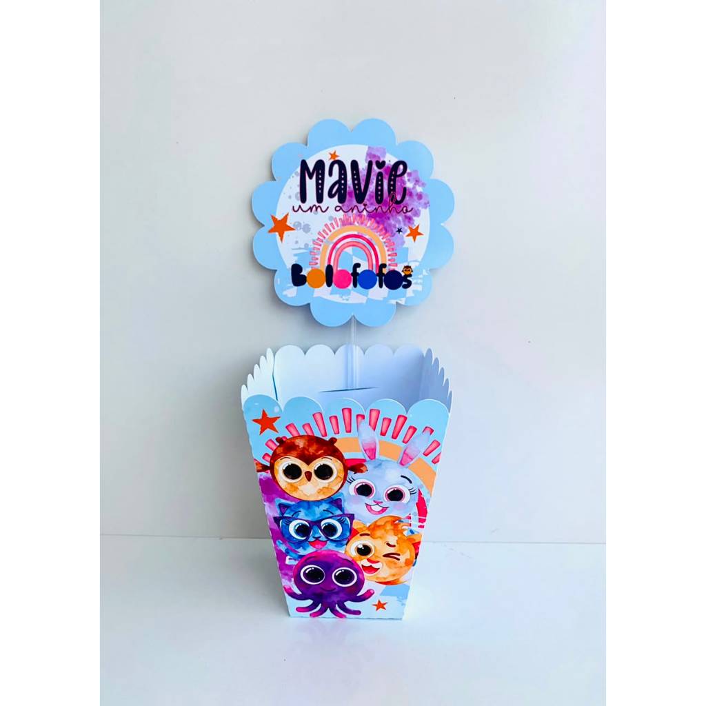 Kit Centro de mesa BOLO FOFOS | Personalizado | Enfeite Cachepô | Decoração PEGUE E MONTE