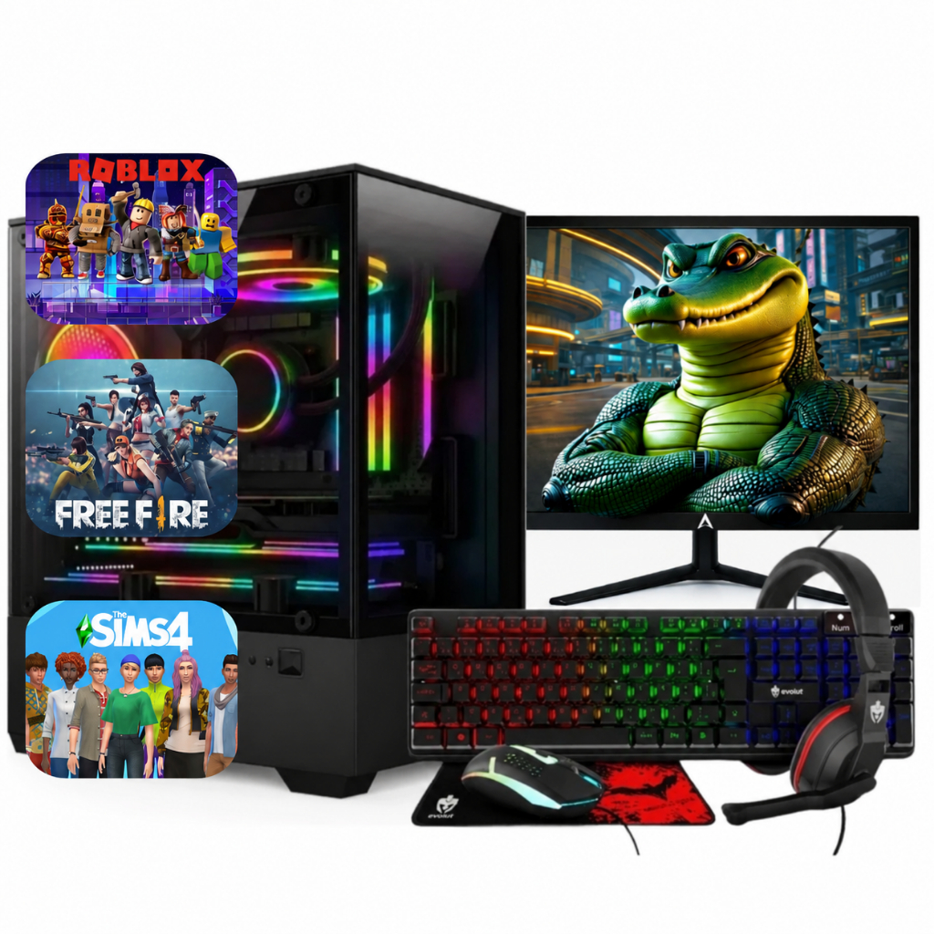 Computador Gamer Completo i5 16GB Memória RAM Monitor Teclado Mouse e Headset