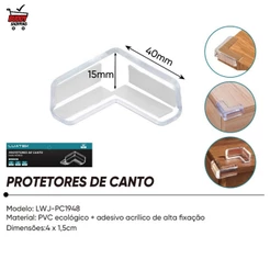 Kit 10 Protetor De Canto Moveis Silicone Transparente L E 3D Adesivo Quina Protecao Bebe Variados