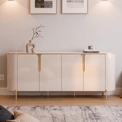 Aparador Buffet Para Sala de Jantar 4 Portas Orgânico Lia D05 Off White - Lyam Decor