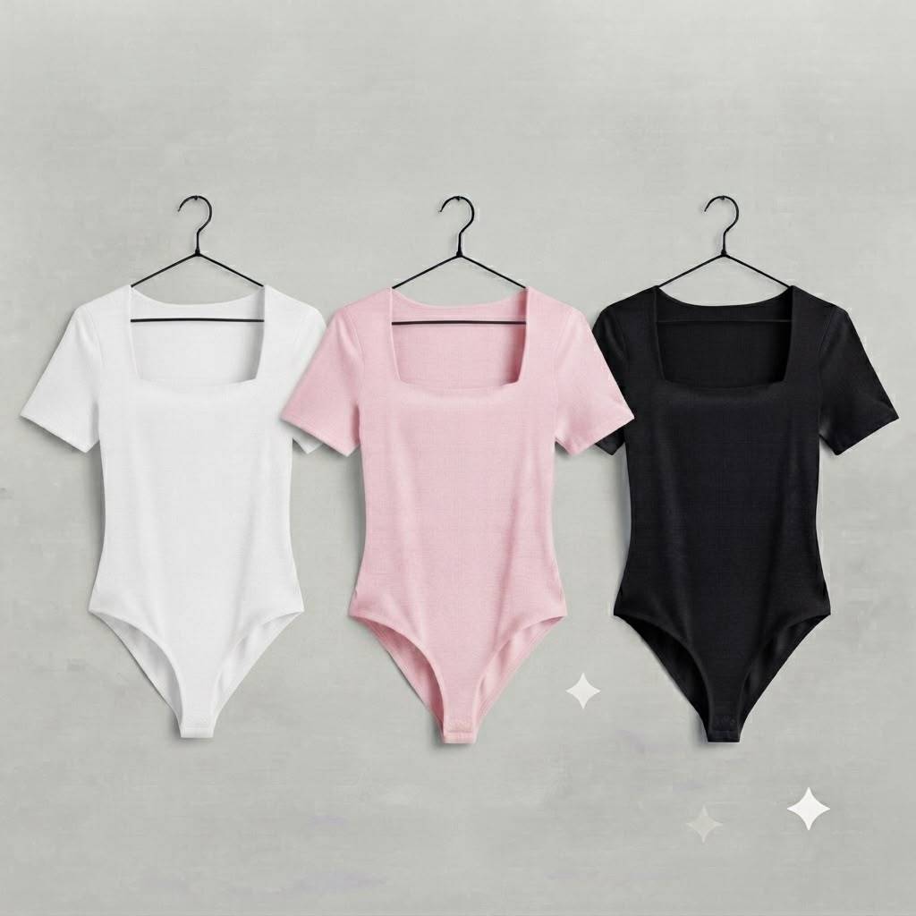 Body Feminino Decote Quadrado Suplex Premium Moda Gringa Blogueira Liso Tendência Verão Básico