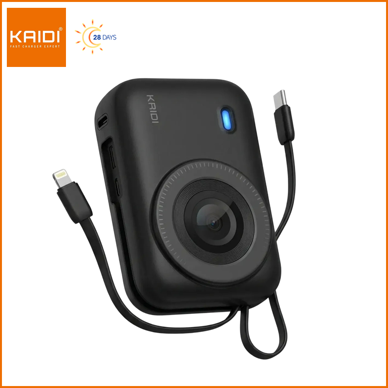 Bateria Portátil Turbo indutivo com 2 cabos embutidos 20.000mAh KAIDI PB-8915
