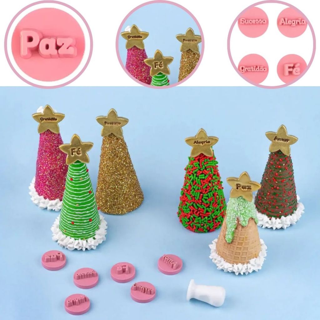 KIT CARIMBOS DESEJOS PEQUENO- 2 CM (BLUE STAR) (CHOCO)