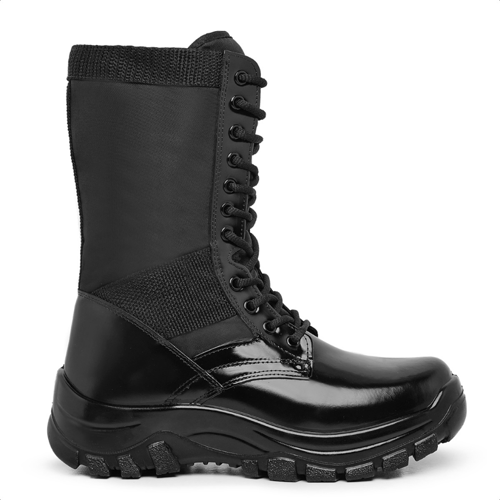 Coturno Troller Militar Masculino Confortável em Couro Com Palmilha em Gel