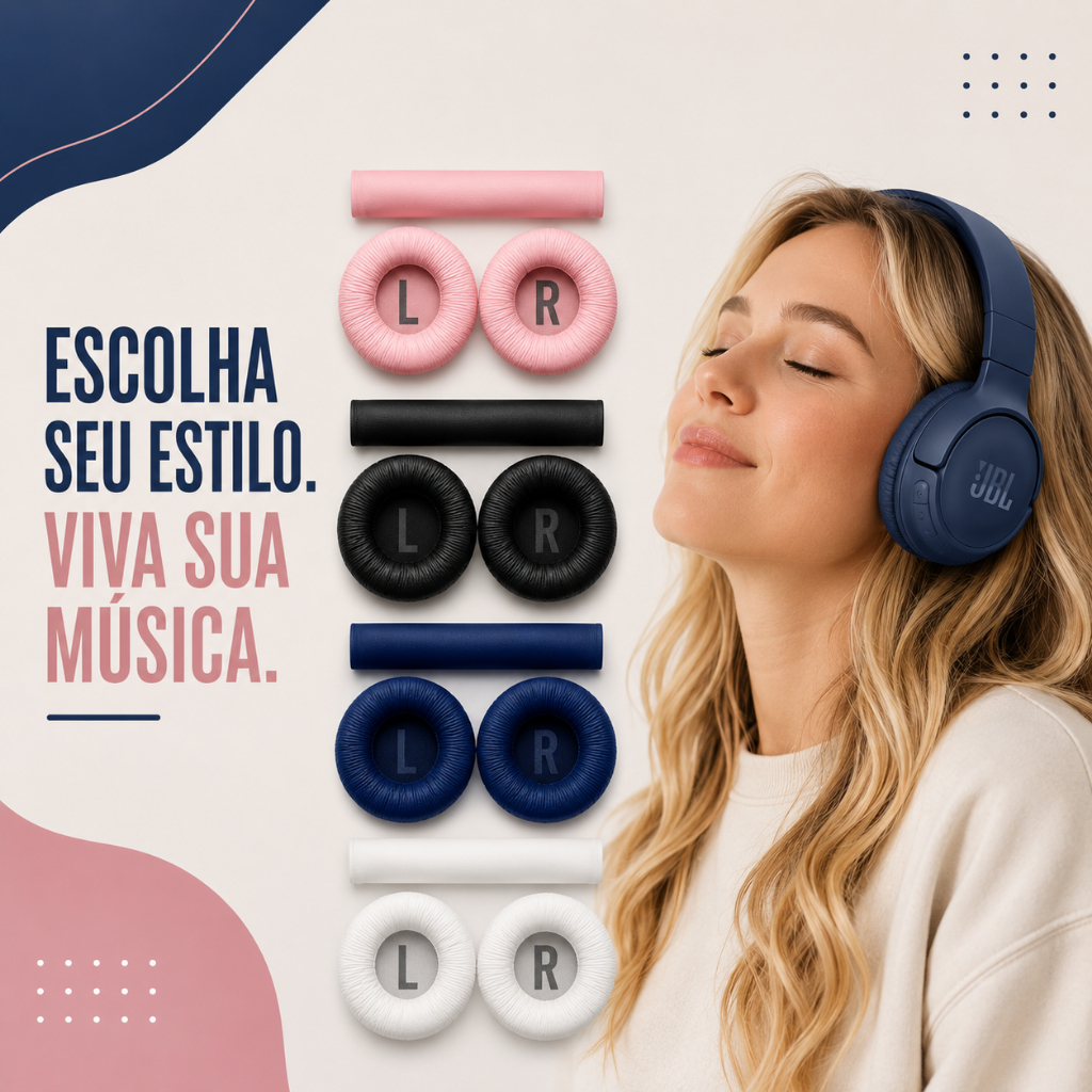 Espumas Confortáveis e Arco Compatível com Fone JBL Tune 450 450BT 460 460BT