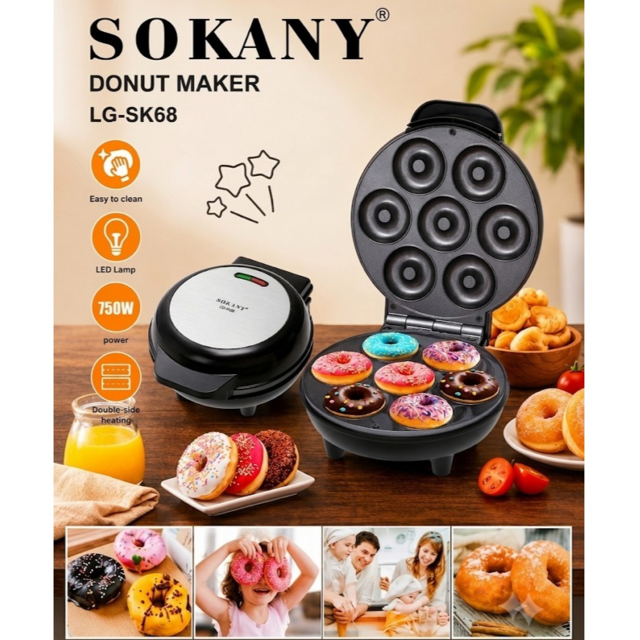Máquina Elétrica 127v 7 Donuts Diâmetro 5,5 cm Profundidade 1,3 cm  Antiaderente