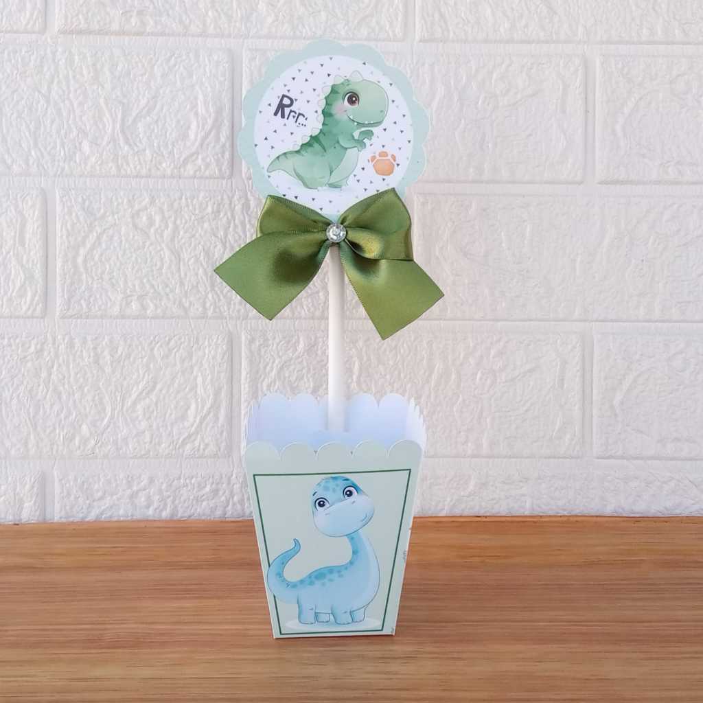 Centro de Mesa Personalizada - Cachepô - Semi-Montadas - Lembrancinha para Festas - Dino Baby