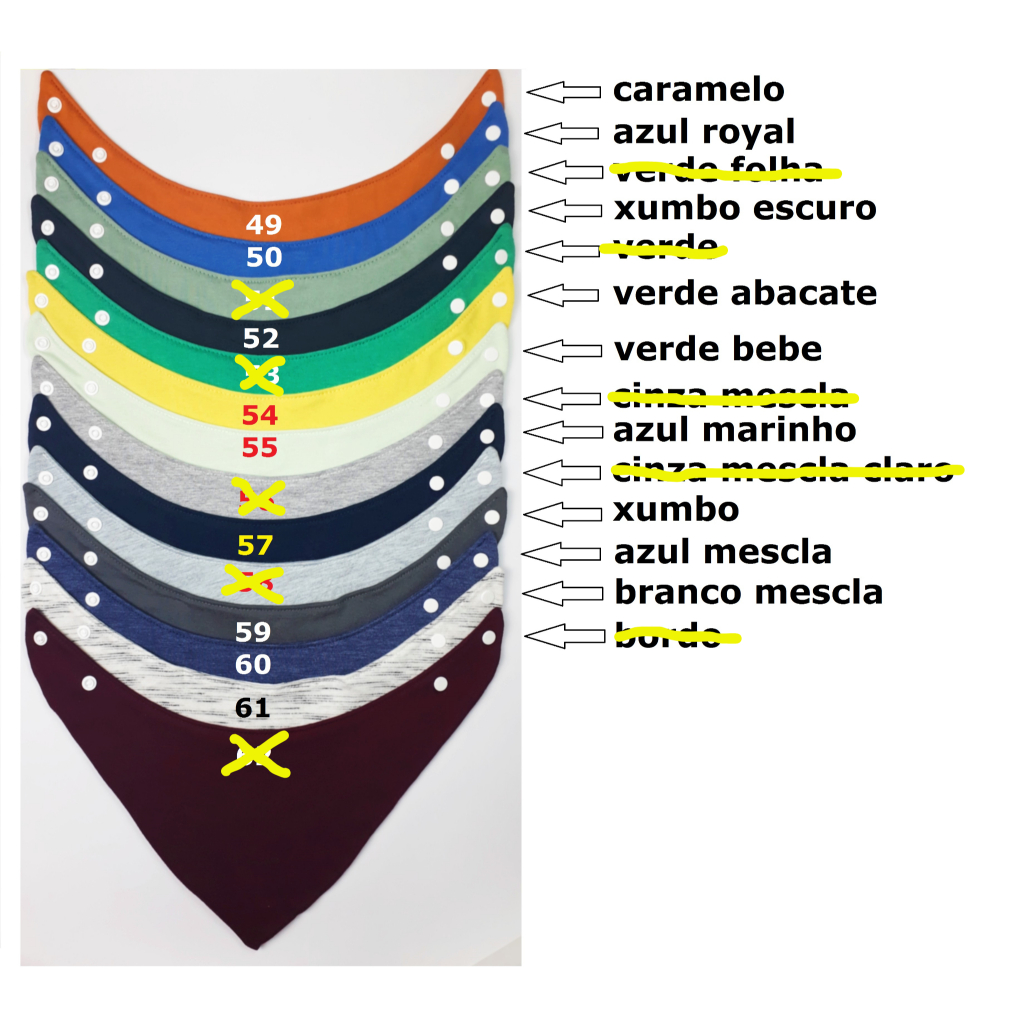 Babadores Bandanas IMPERMEAVEL Dupla Face kit 10 Peças Com 3 Regulagens — imagem 2 de 2