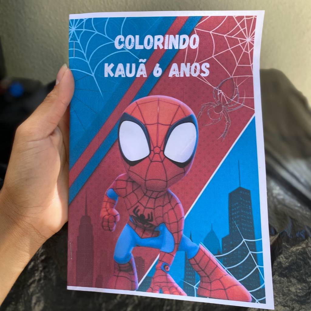 Kit Livrinho Colorir Pintar Homem Aranha Cute Lembrancinha Personalizado Festa Infantil Aniversário
