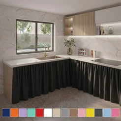 Cortina de Pia Cuba Oxford Luxo 4,20 x 0,90m - Ideal para Balcão e Cozinha Diversas Cores