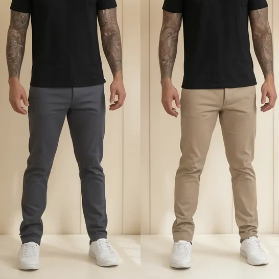 KIT 2 Calças Jeans Masculina Slim Fit Com Elastano Premium