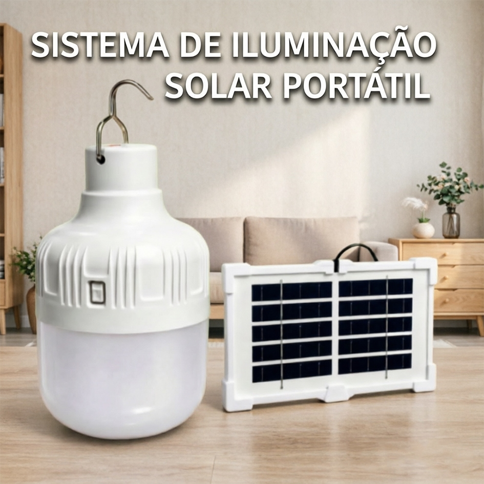 Lâmpada Led Solar Lampião Portátil Recarregável Acampamento Barraca Camping Pesca