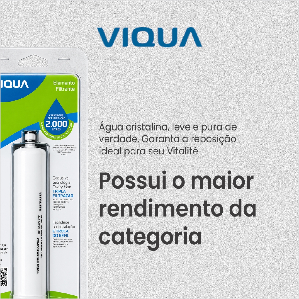 4 Refil Universal de Purificador Elemento Filtrante de Reposição Refil de Filtro Viqua 2000 Litros · foto 2
